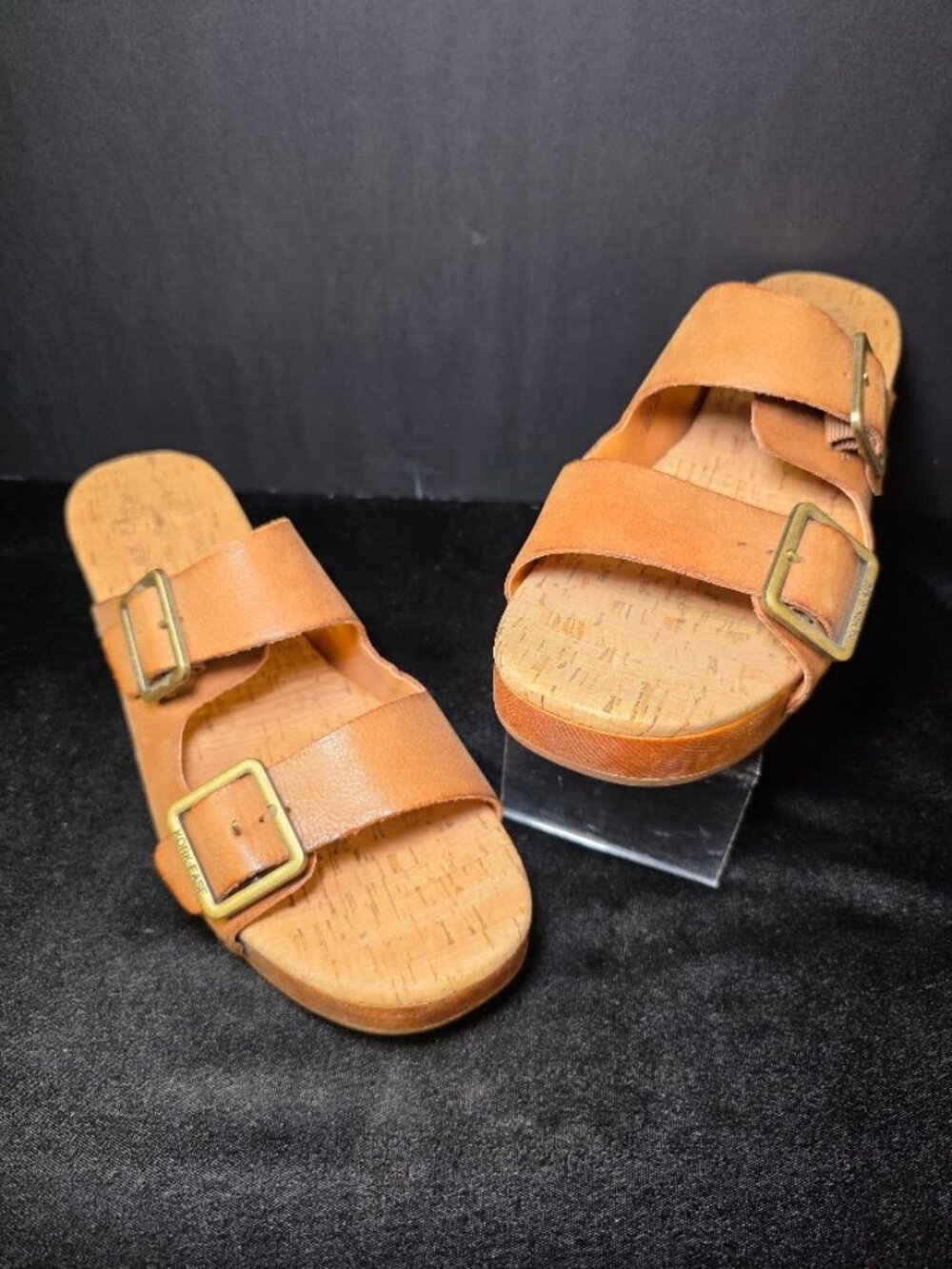 Kork-Ease Saffron Slide Leather Sandal Cork Woodgrain 9 - Picture 2 of 11